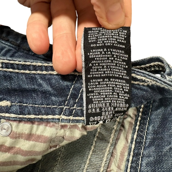 Affliction Women’s 27 Patch Jeans Denim Grunge Punk Street Whiskering Stretch - Picture 14 of 16